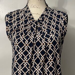 Tommy Hilfiger Navy Chain Print Blouse